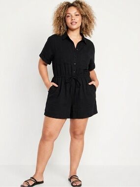 XXL Old Navy Waist-Defined Crinkle Gauze
Romper 100% Cotton